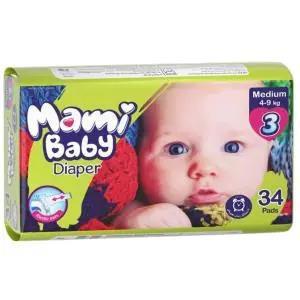 پوشک کودک مامی مدل 03 سایز متوسط بسته 34 عددی