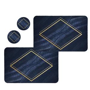 زیربشقابی طرح جین کد 8397 مجموعه 2 عددی همراه زیر لیوانی