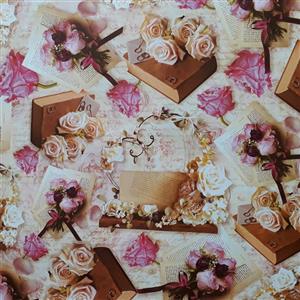 کاغذ کادو طرح گل و کتاب بسته 3 عددی