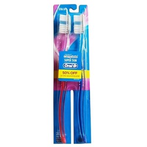 مسواک اورال-بی سری COMPLETE مدل SUPER THIN  با برس خیلی نرم بسته 2 عددی -