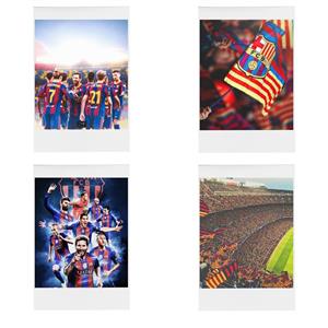 آویز تزیینی طرح فوتبال باشگاه بارسلونا مدل barcelona1 مجموعه 4 عددی