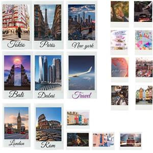 آویز تزیینی طرح سفر دور دنیا مدل مسافرتtravel all the world مجموعه 20 عددی