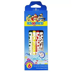 ماژیک رنگ آمیزی 6 رنگ اسکول فنس مدل WASHABLE کد 006