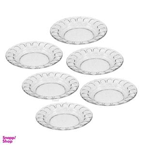 بشقاب خورش خوری شیشه و بلور اصفهان مدل گلایل بسته 6 عددی