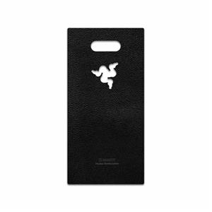 برچسب پوششی ماهوت مدل Black-Leather مناسب برای گوشی موبایل ریزر Phone 2 MAHOOT Cover Sticker for Razer 