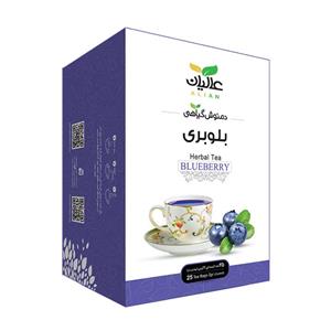 دمنوش گیاهی بلوبری عالیان بسته ۲۵ عددی
