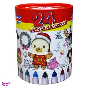 ماژیک رنگ آمیزی 24 رنگ اسکول فنس مدل WASHABLE JAMBO