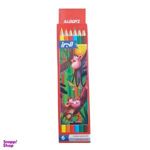 مداد رنگی 6 رنگ البرز مدل میمون