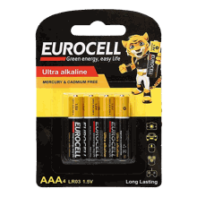 باتری نیم قلمی یوروسل مدل Extra Heavy Duty بسته 4 عددی