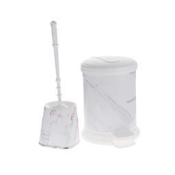 ست سطل زباله و فرچه ونوس پلاستیک مدل سنگی 20