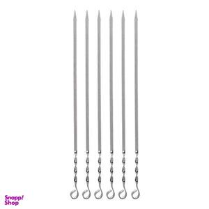 سیخ جوجه عروس مدل گالوانیزه دسته پیچ کد Sgp60 بسته 6 عددی