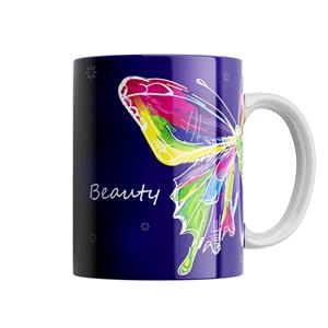 ماگ مدل پروانه بنفش BUTTERFLY کد M8