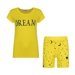 ست تی شرت و شلوارک زنانه افراتین مدل Dream کد 6558 رنگ زرد