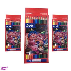 مداد رنگی 12 رنگ البرز مدل Woodless کد G3 بسته 3 عددی
