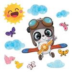 استیکر دیواری کودک مدل cute pilot2 hk