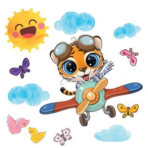 استیکر دیواری کودک مدل cute pilot3 hk 