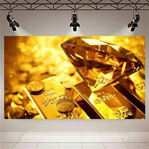 پوستر طرح طلا مدل الماس و شمش کد AR2470