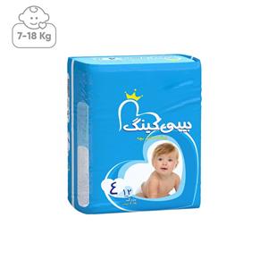 پوشک بیبی کینگ سایز 4 بسته 12 عددی Baby King Baby Diaper Size 4 Pack Of 12