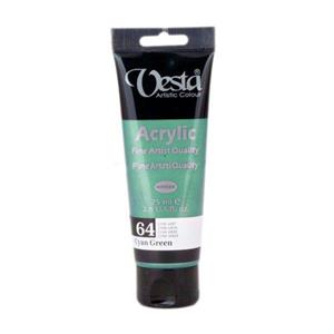 رنگ اکریلیک وستا مدل cyan green 64 حجم 75 میلی لیتر