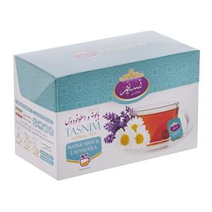 دمنوش کیسه ای بابونه و اسطوخودوس تسنیم طلایی بسته 20 عددی