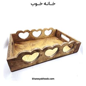 سینی چوب مدل قلبی 2 عددی