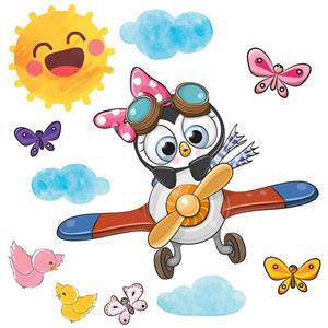 استیکر دیواری کودک مدل cute pilot17 hk 