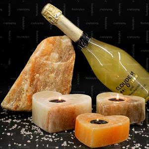 شمعدان سنگ نمک مدل قلب