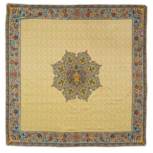 رومیزی ترمه ابریشم عدل کشمیر مدل گل فرنگ k1