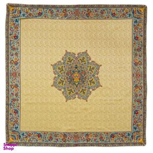 رومیزی ترمه ابریشم عدل کشمیر مدل گل فرنگ k1