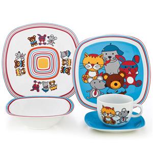 سرویس غذا خوری 5 پارچه کودک چینی زرین ایران سری کواترو مدل Rabit درجه عالی Zarin Iran Covatro Pieces Porcelain Children Dinnerware Set Top Grade 