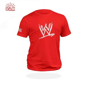 تیشرت آستین کوتاه مردانه طرح WWE کشتی کج رنگ سفید