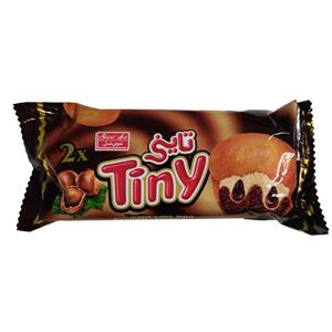 کیک دورنگ با مغزی کرم فندق تاینی شیرین عسل - 60 گرم بسته 36 عددی