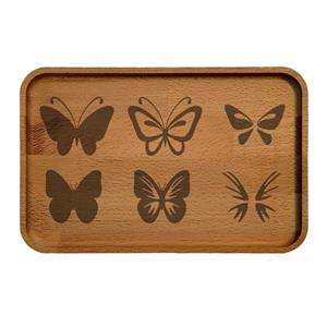 سینی چوبی مدل پروانه ها