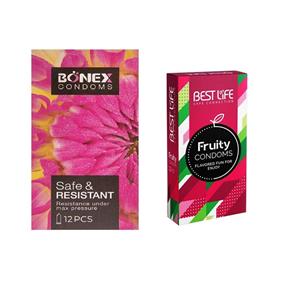 کاندوم بونکس مدل Safe Resistant بسته 12 عددیبه همراه لایف Fruity 