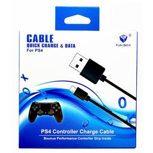 کابل USB فان باکس مدل Quick Charge And Data مناسب برای پلی استیشن 4 Fun Box Quick Charge And Data USB Cable For PlayStation 4