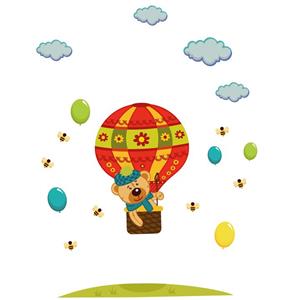استیکر دیواری کودک ژیوار طرح خرسی در بالن