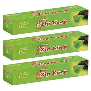 کیسه زیپ دار پرشین بزرگ مدل دوزیپ 3 بسته 15 عددی