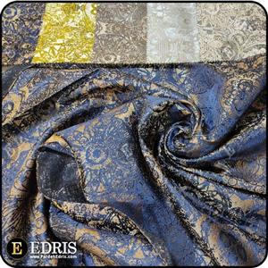 پارچه پرده ای ساتن طلاکوب کد E1192