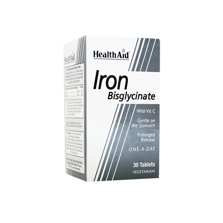 قیمت و خرید قرص آیرون بیس گلیسینات (آهن با ویتامین ث) هلث اید 30 عددی