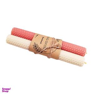 شمع بیزوکس هیوا مدل موم عسل کد 02 بسته 2 عددی