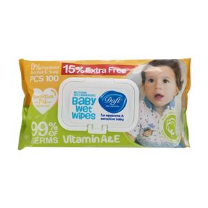 دستمال مرطوب کودک دافی کد 005 بسته 100عددی Dafi Baby Wipes 100 Pcs 