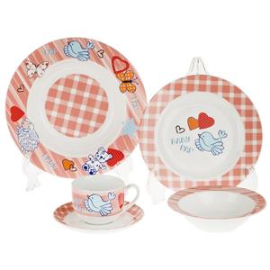 سرویس غذا خوری 5 پارچه کودک چینی زرین ایران سری ایتالیا اف مدل Baby Pap درجه عالی Zarin Iran Italia F Pieces Porcelain Children Dinnerware Set Top Grade 