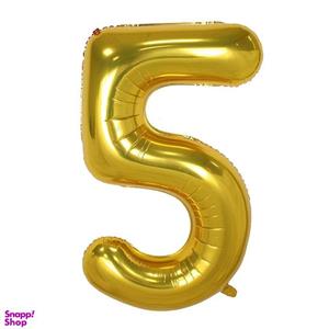 بادکنک فویلی عدد 5 هپی بری طلایی سایز 32 اینچ سایز 180×200