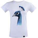تی شرت آستین کوتاه زنانه 27 مدل طاووس کد G27 رنگ سفید