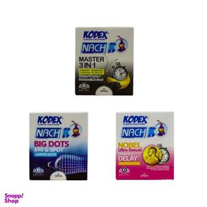 کاندوم ناچ کدکس مدل MASTER 3 IN 1 و BIG DOTS و NOBEL بسته 3 عددی