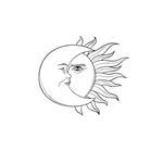 استیکر لپ تاپ طرح ماه و خورشید کد 154