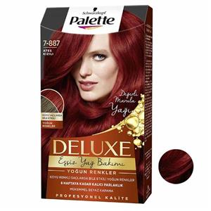 کیت رنگ مو پلت سری DELUXE شماره 887-7 حجم 50 میلی لیتر رنگ ماهگونی 