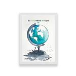 تابلو طرح هنری آبرنگ نقشه جهان