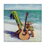 کاشی کارنیلا طرح نقاشی گیتار و صندلی کنار ساحل کد wkk2035