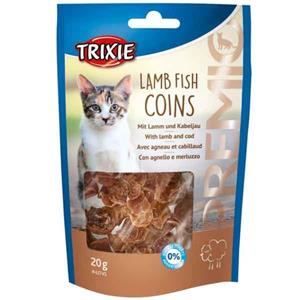 تشویقی گربه تریکسی مدل Lamb Fish Coins وزن 20 گرم Trixie PREMIO 20g 